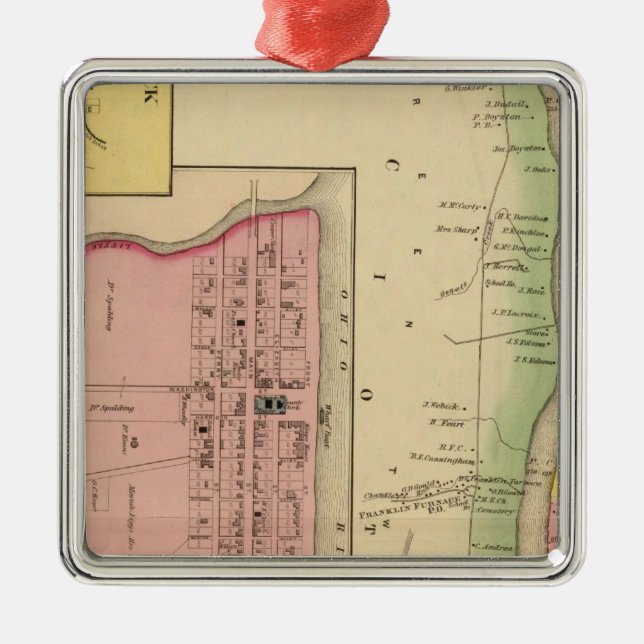 ÖvreOhio River och dal 3 Julgransprydnad Metall (Framsidan)