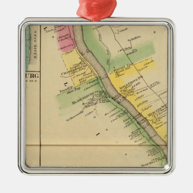 ÖvreOhio River och dal 7 Julgransprydnad Metall (Framsidan)
