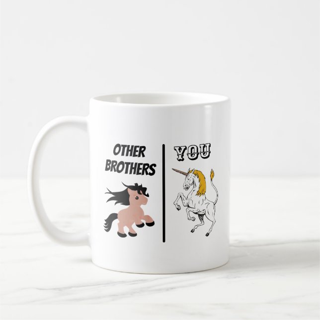 Övriga bröders gåva, rolig bror gåva, kaffemugg (Vänster)