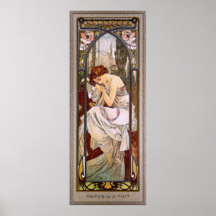 Övriga natten av Alphonse Mucha Poster