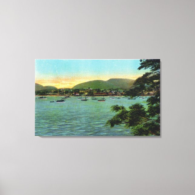 Övy över pub vid Pub hamn Canvastryck (Framsida)