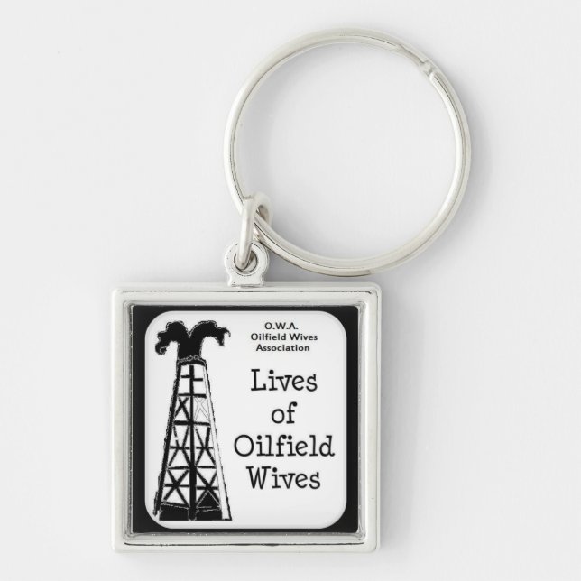 OWA Keychain Fyrkantig Silverfärgad Nyckelring (Framsidan)