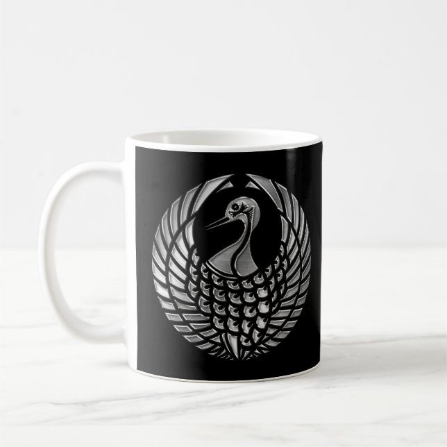 Owari Mori Klan Kamon Silver Chrome Kaffemugg (Vänster)