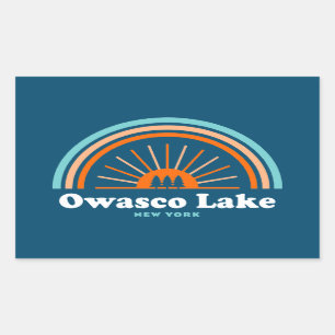 Owasco Sjö New York Rainbow Rektangulärt Klistermärke