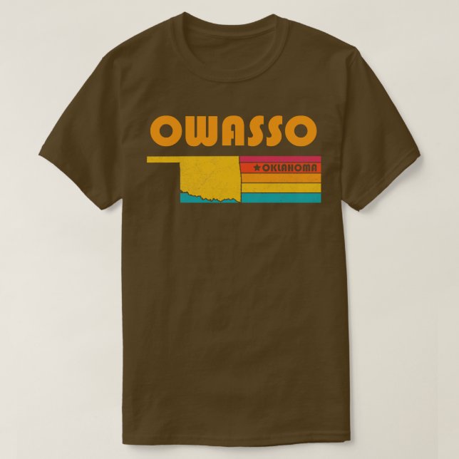 Owasso Oklahoma Vintage Distress Souvenir T Shirt (Design framsida)