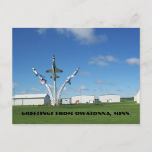 OWATONNA MINNESOTA MN FLYGPLAN AIRPLANE ART-vykort Vykort