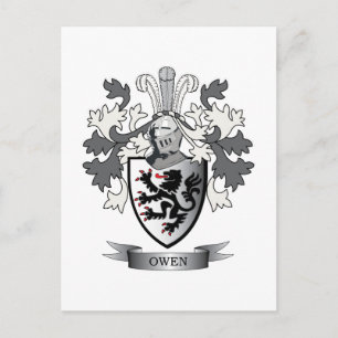 Owen Family Crest Jackar om Arm Vykort
