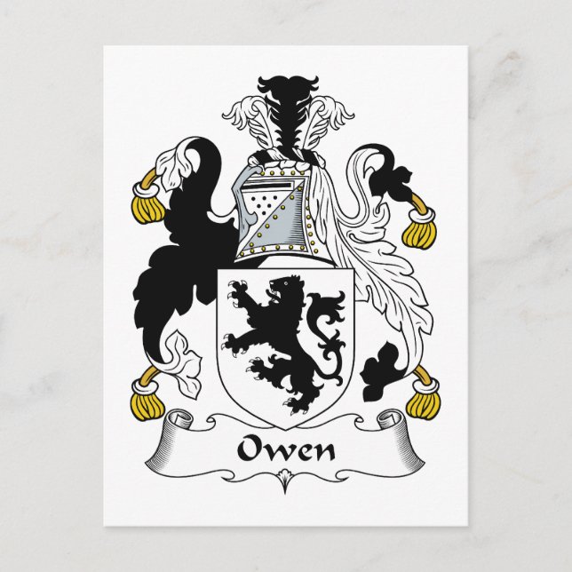 Owen Family Crest Vykort (Framsida)