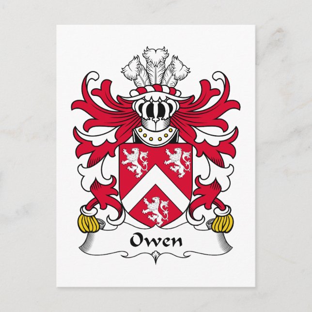 Owen Family Crest Vykort (Framsida)