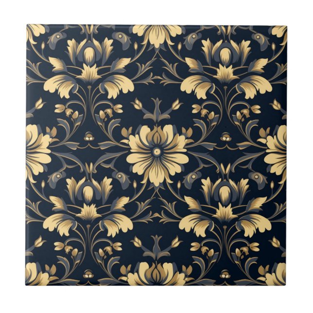 Owen Jones Inspired Art nouveau Blommönster Kakelplatta (Framsidan)