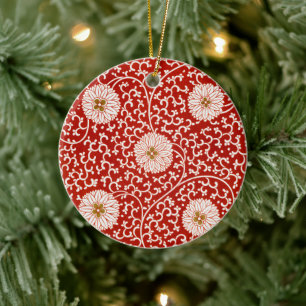 Owen Jones Kinesisk Ornament Röd Vit Blommig