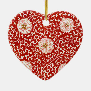 Owen Jones Kinesisk Ornament Röd Vit Blommig