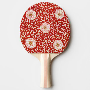 Owen Jones Kinesisk Ornament Röd Vit Blommig Pingisracket
