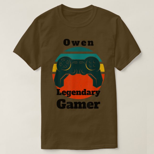 Owen Legendary Gamer Video Game Player-styrenhet T Shirt (Design framsida)