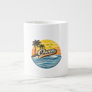 Owen Retro Sunset Name Design Jumbo Mugg