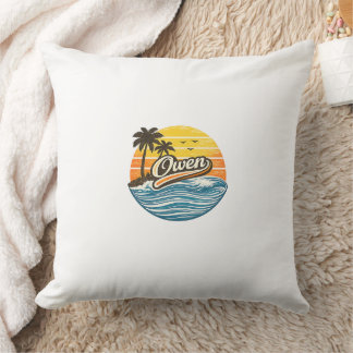 Owen Retro Sunset Name Design Kudde