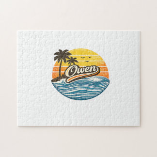 Owen Retro Sunset Name Design Pussel