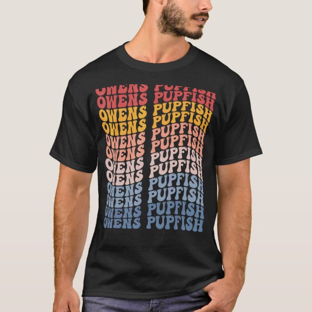 Owens Pupfish Groovy Retro Fisk T Shirt (Framsida)