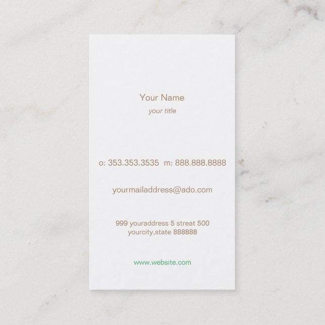 owl フクロウ名刺 visitkort (Baksida)