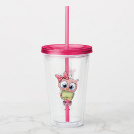 Owl Acrylic Tumbler Take Away Mugg