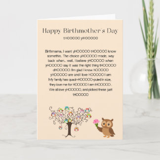 Owl Always Love You Birthmother's Day Card Kort