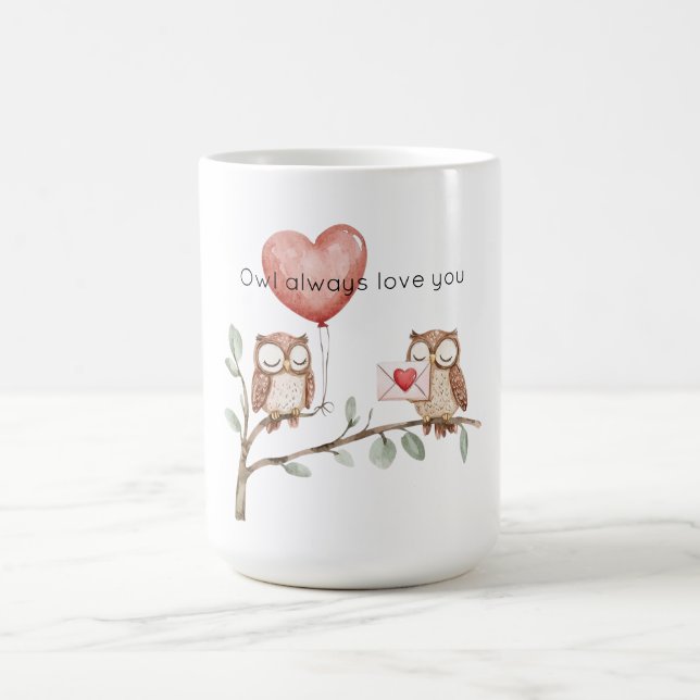 Owl Always Love you Heart Balloon Kaffemugg (Center)