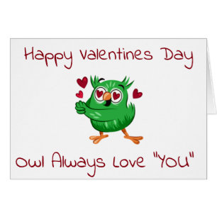 ***OWL*** ALWAYS LOVE YOU-MY VALENTINE HÄLSNINGSKORT
