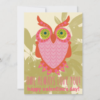 OWL ALWAYS LOVE YOU Valentines card Julkort