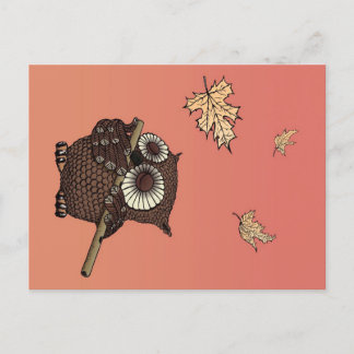 Owl Animals Art | An Owl On Old Paper Helg Vykort