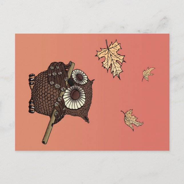 Owl Animals Art | An Owl On Old Paper Helg Vykort (Framsida)