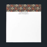 Owl at Night with a Full Moon Pattern Anteckningsblock<br><div class="desc">Notepad with a cool looking owl with a piercing stare. A full moon in the back with a garden of red flowers.</div>