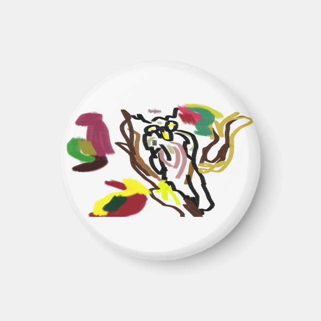 Owl autumn oil magnet (Framsidan)