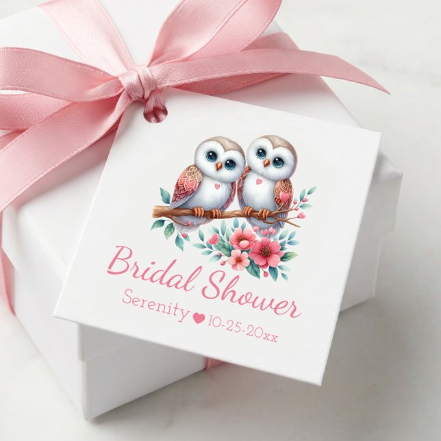 Owl Boho Rustic Country Woodland Bridal Shower Gåvor Etiketter (Skapare uppladdad)