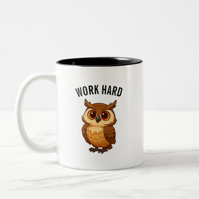 Owl coffee mug Två-Tonad mugg (Vänster)