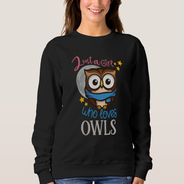 Owl Cute Owl Owl just a Girl who loves owls T Shirt (Framsida)