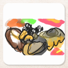 Owl flying autumn underlägg papper kvadrat