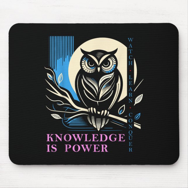 Owl - Knowledge Is Wer - Wisdom Owl Design  Musmatta (Framsidan)
