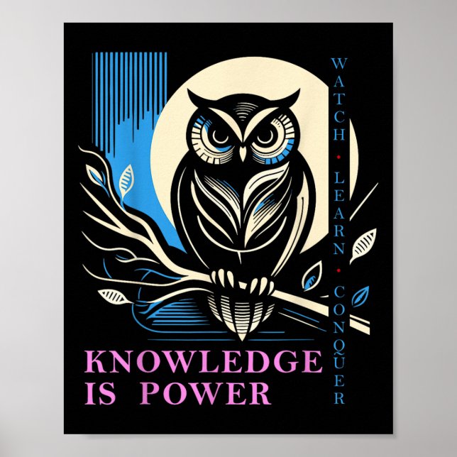Owl - Knowledge Is Wer - Wisdom Owl Design  Poster (Framsidan)