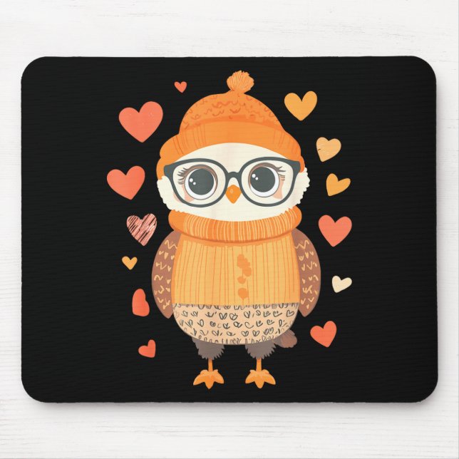 Owl Lover Heart Girls Valentine’s Day Women Owl  Musmatta (Framsidan)