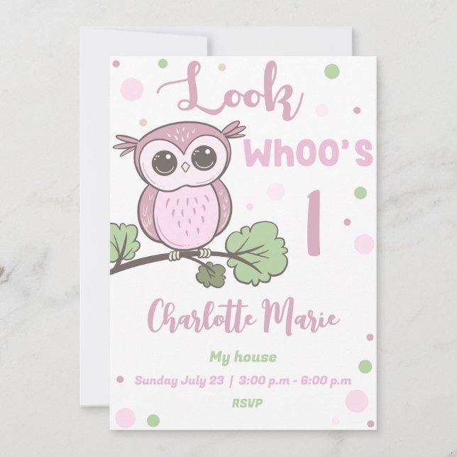 Owl Party Inbjudningar (Framsida)