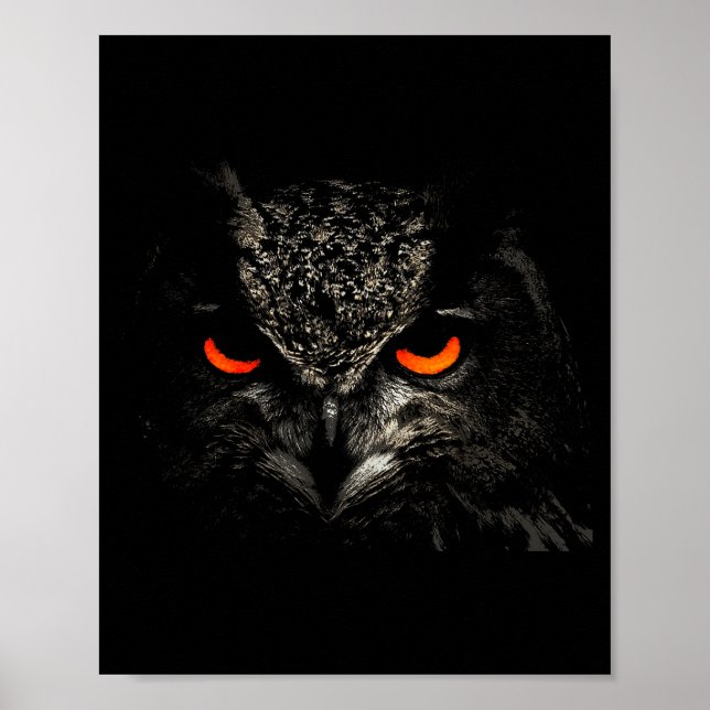 Owl Retro Eye Men Women Kids Gift Apparel  Poster (Framsidan)