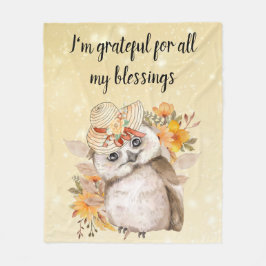 owl Thanksgiving Decor Fall Farmhouse Fleecefilt
