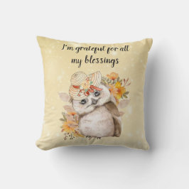 owl Thanksgiving Decor Fall Farmhouse Kudde