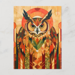 Owl Totem – Urban Art Deco Spirit Vykort