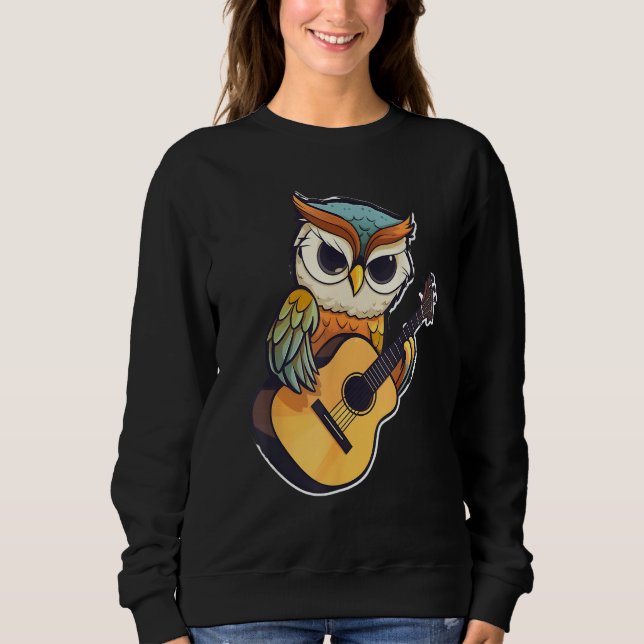 Owl with a guitar ,Owl T Shirt (Framsida)