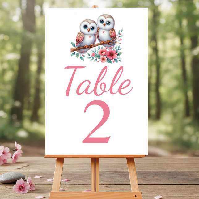 Owl Woodland Boho Rustic Country Wedding  Bordsnummer (Skapare uppladdad)