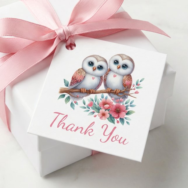 Owl Woodland Boho Rustic Country Wedding Thank You Gåvor Etiketter (Skapare uppladdad)