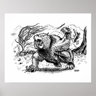 "Owlack Attack" - illustration av Tracy Lesch Poster