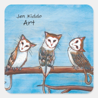 Owlcat Sticker Fyrkantigt Klistermärke