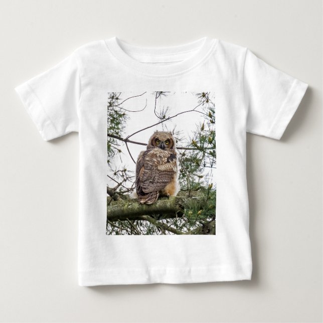 Owlet på Gräs Gren Tee Shirt (Framsida)